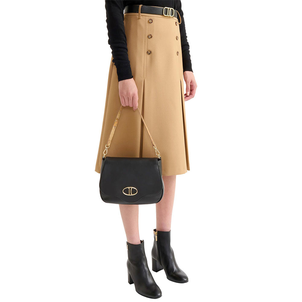 Borsa Donna a Tracolla Media 1A Classe Alviero Martini linea Brave Messenger in Pelle Nera LD55