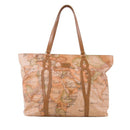 Damen-Shopper 1A Classe ALVIERO MARTINI Modell Soft Petals aus Soft Geo Classic Stoff in Cognac - LE53