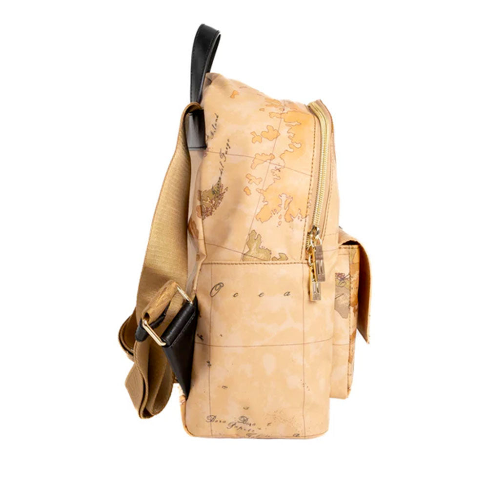 Damen-Rucksack 1A Classe ALVIERO MARTINI Modell Soft Petals aus Soft Geo Classic Stoff in Schwarz - LE59