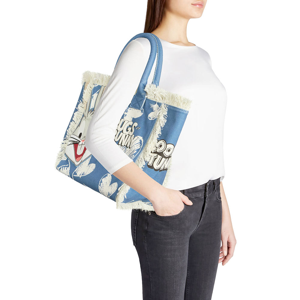 Borsa Donna a Mano BRACCIALINI linea Summer LT in Canvas stampa Bugs Bunny