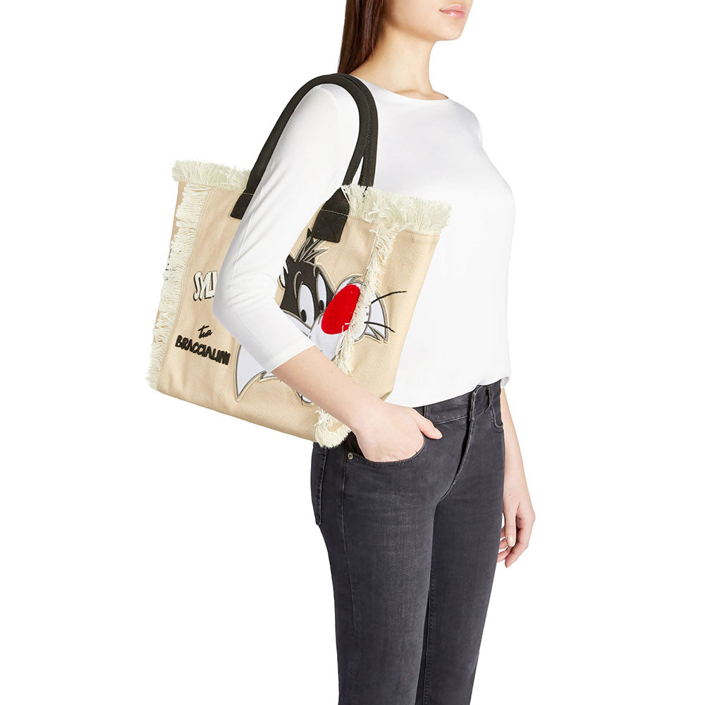 Borsa Donna a Mano BRACCIALINI linea Summer LT in Canvas stampa Silvestro