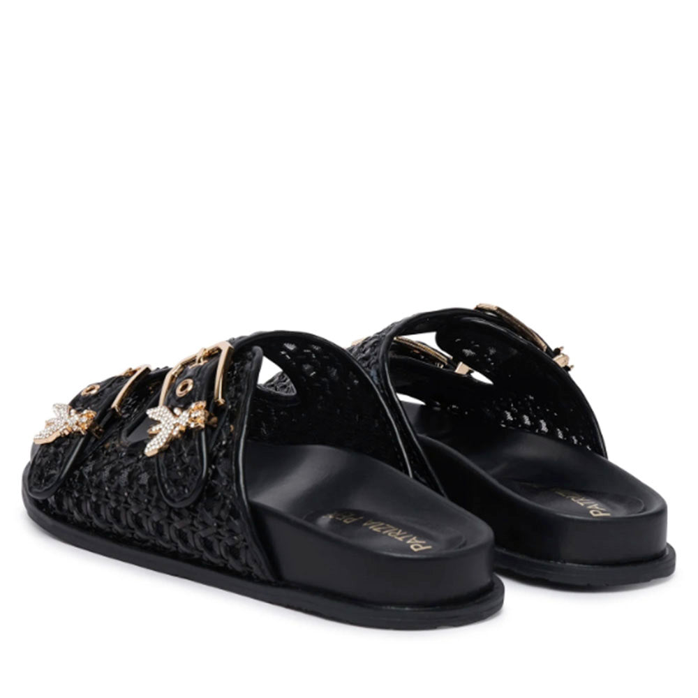 Ciabatte Doppia Fascia PATRIZIA PEPE Girl linea Fly Sandal in Ecovitello Intrecciato Nero