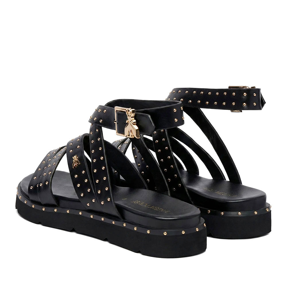 Sandali Donna PATRIZIA PEPE Girl linea Fly Micro in Eco Nappa Nera con Borchie