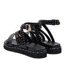Sandali Donna PATRIZIA PEPE Girl linea Fly Micro in Eco Nappa Nera con Borchie