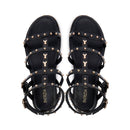 Sandali Donna PATRIZIA PEPE Girl linea Fly Micro Alto in Eco Nappa Nera con Borchie