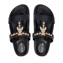 Ciabatte Doppia Fascia Gioiello PATRIZIA PEPE Girl linea Fly Birkilux in Pelle Nera