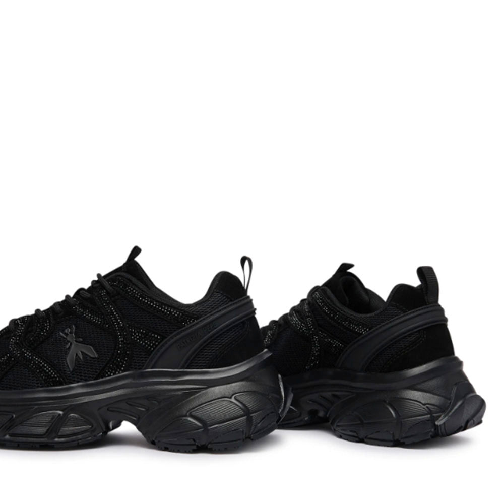 Sneakers Running PATRIZIA PEPE Girl linea Fly Run Tech in Mesh e Suede Nero