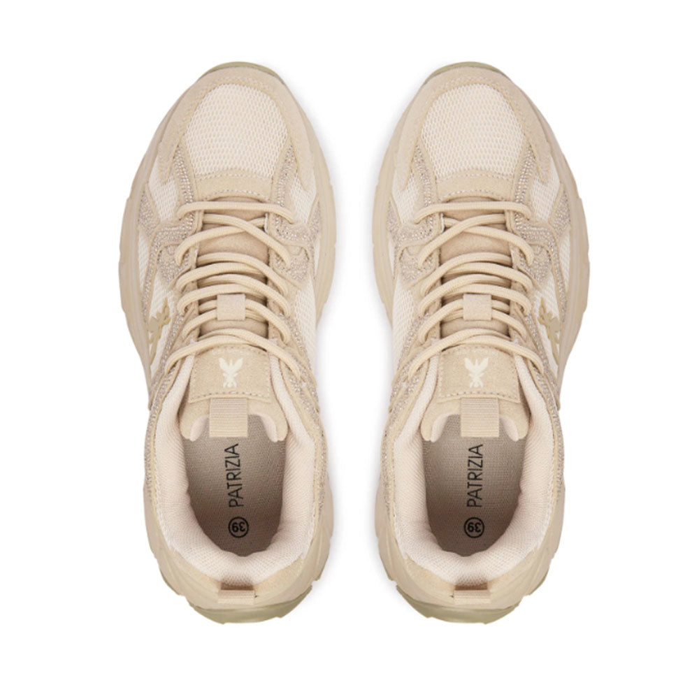 Sneakers Running PATRIZIA PEPE Girl linea Fly Run Tech in Mesh e Suede Beige