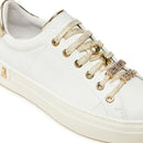 PATRIZIA PEPE Mädchen-Sneaker Fly-Line-Sneaker aus weißem Leder mit Schmuckapplikationen