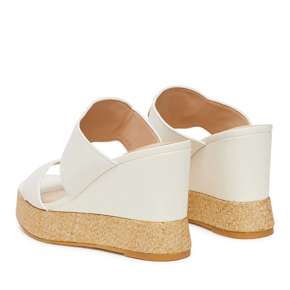 LIU JO Karen 08 Keilsandalen aus weißem Leder