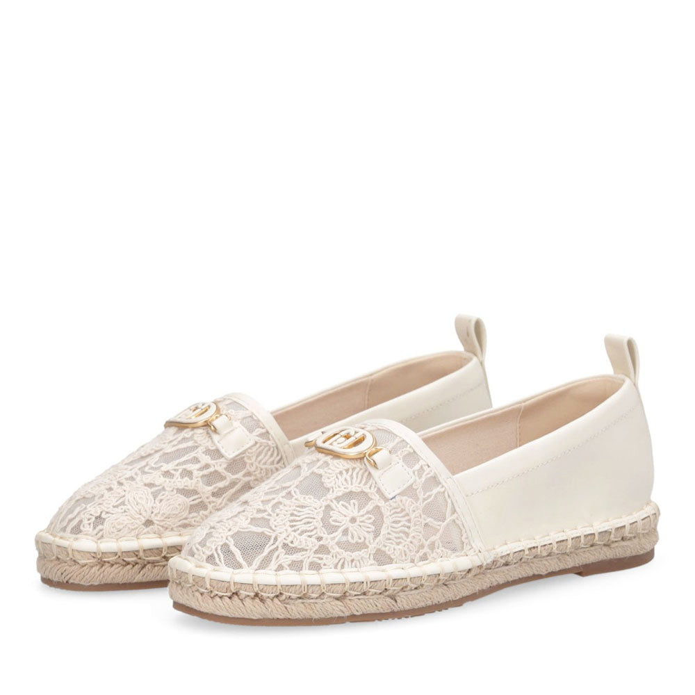 Espadrillas Donna LIU JO Capri 04 in Ecopelle e Pizzo Macrame Avorio