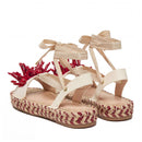 Sandali Donna LIU JO Paros 02 in Cavas Beige e Rosso Corallo