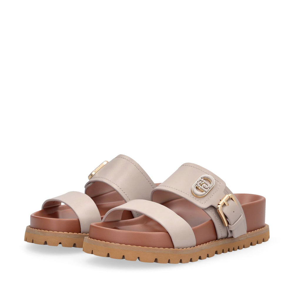 Ciabatte Donna Doppia Fascia LIU JO Livia 02 in Pelle Beige