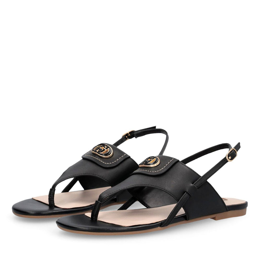 Sandali Donna Flat LIU JO Sandy 10 in Pelle Nera