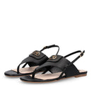 Sandali Donna Flat LIU JO Sandy 10 in Pelle Nera