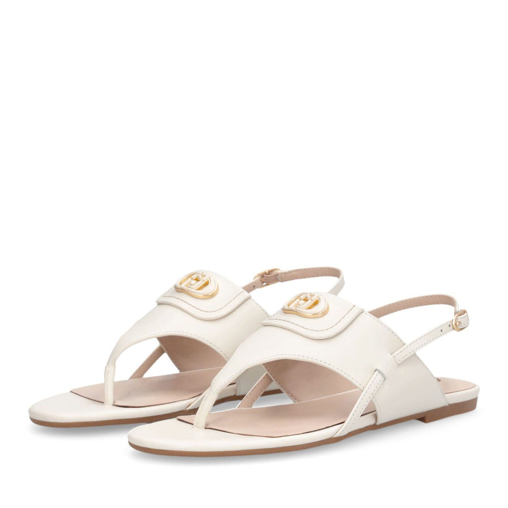 Sandali Donna Flat LIU JO Sandy 10 in Pelle color Latte