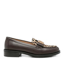 Mocassino Donna LIU JO linea Madison 02 in Pelle color Moka e Inserto in Cavallino Leopardato