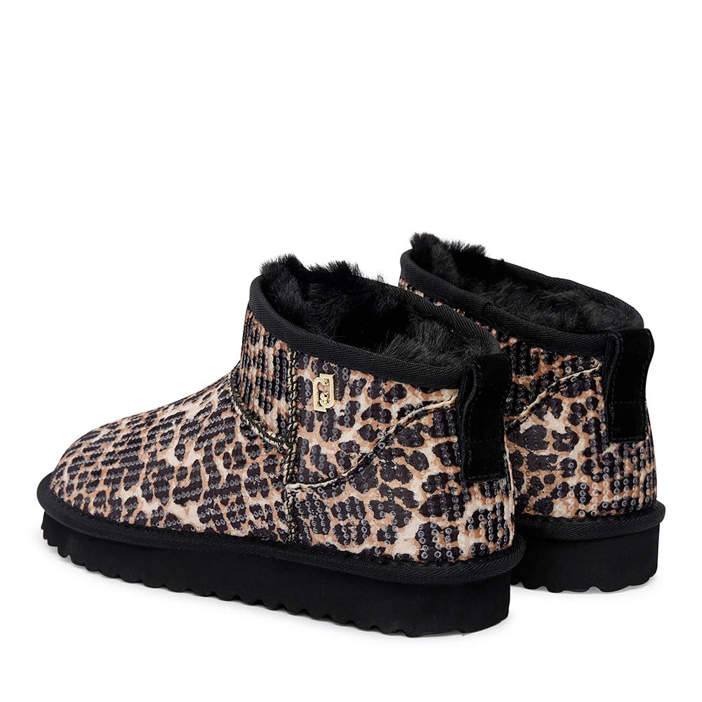 Stivaletti Mini Donna Imbottiti LIU JO Jil 01 in Velluto stampa Leopardata con Paillettes