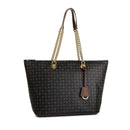 Shopping Bag Donna POLLINI linea Heritage Logo Classic Nero e Marrone