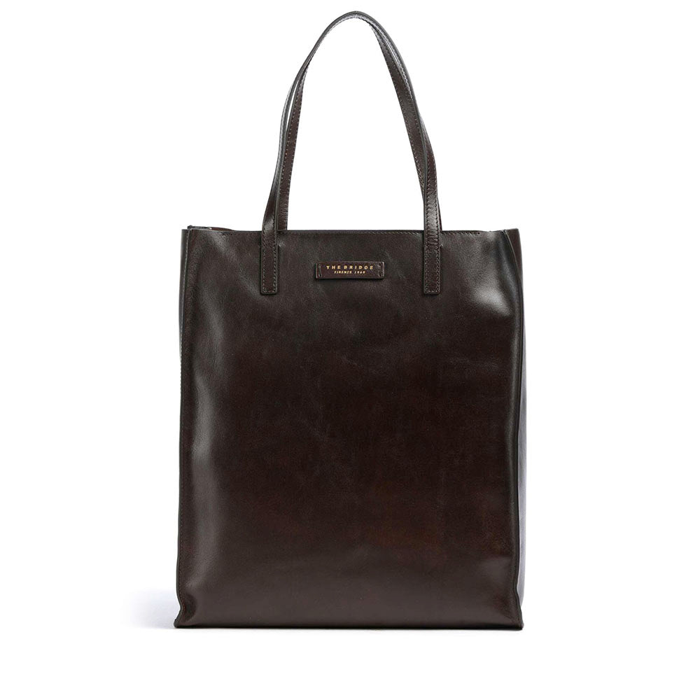 Borsa Donna Shopper Verticale THE BRIDGE linea Mirra in Pelle color Moka