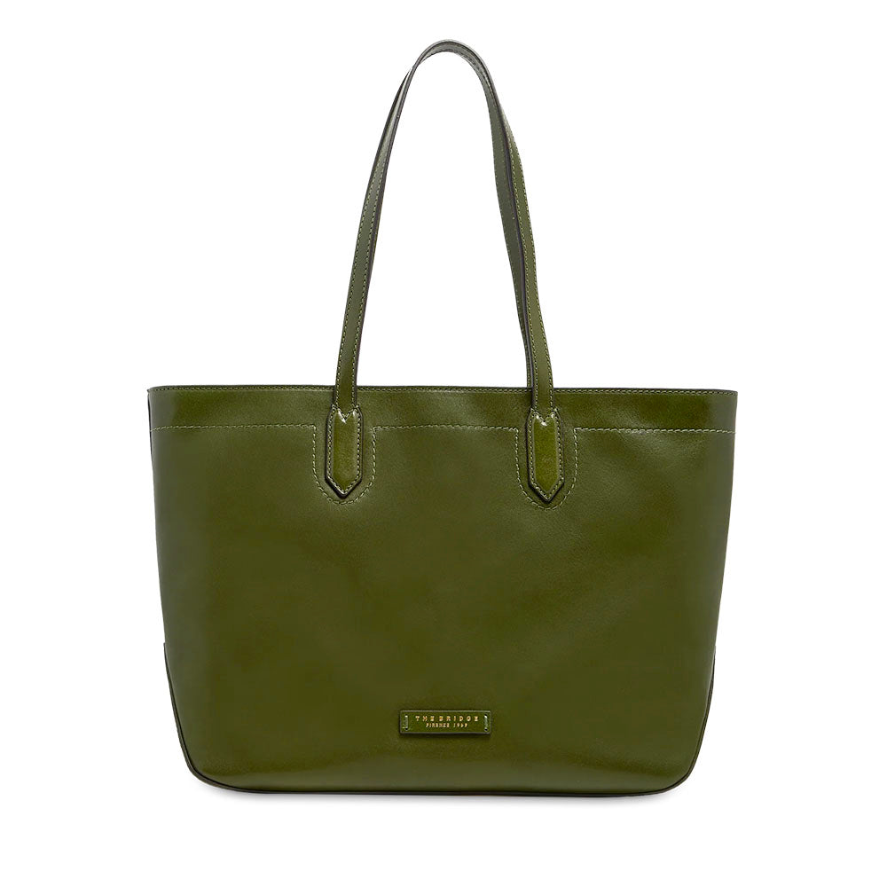 Shopping Bag Donna THE BRIDGE linea Larissa in Pelle Verde Maggiorana