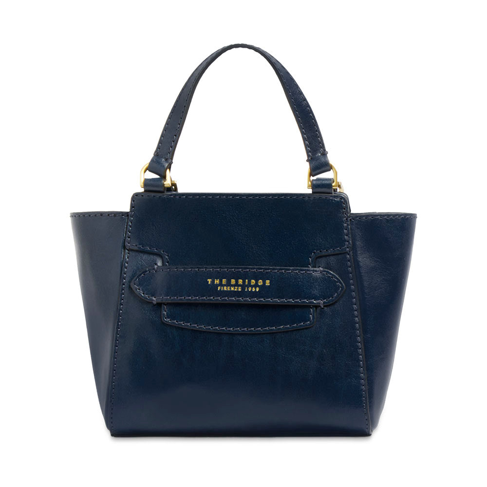 Borsa Donna a Mano THE BRIDGE linea Lucrezia in Pelle Blu Notte