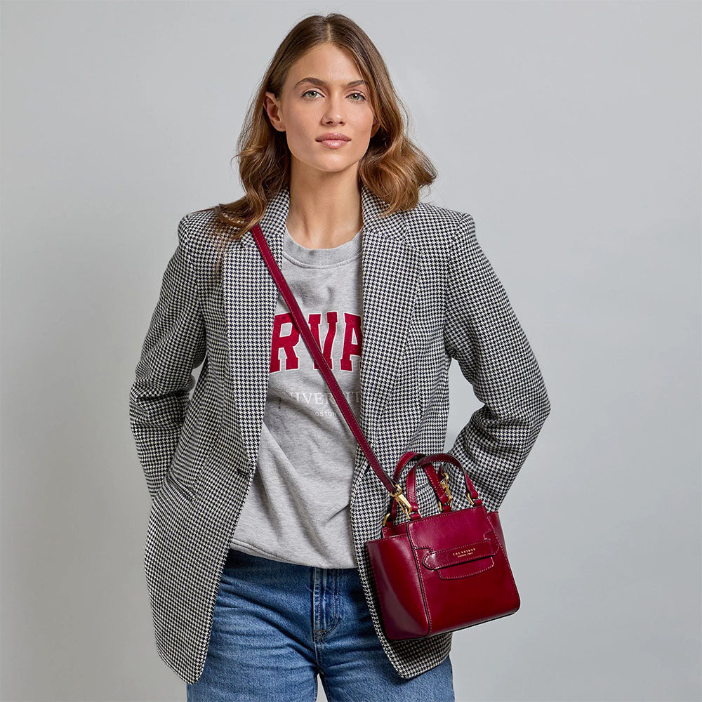 Borsa Donna a Mano THE BRIDGE linea Lucrezia in Pelle Rosso Barolo