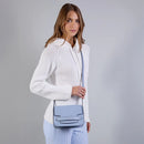 Borsa Donna a Tracolla Media THE BRIDGE linea Lucrezia in Pelle Blu Pavone