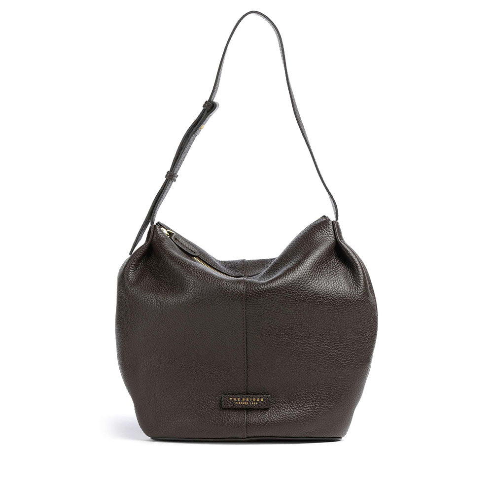 Hobo Bag Donna THE BRIDGE linea Marisa in Pelle color Moka