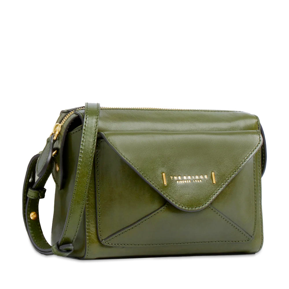 Borsa Donna a Tracolla THE BRIDGE linea Frida in Pelle Verde Maggiorana