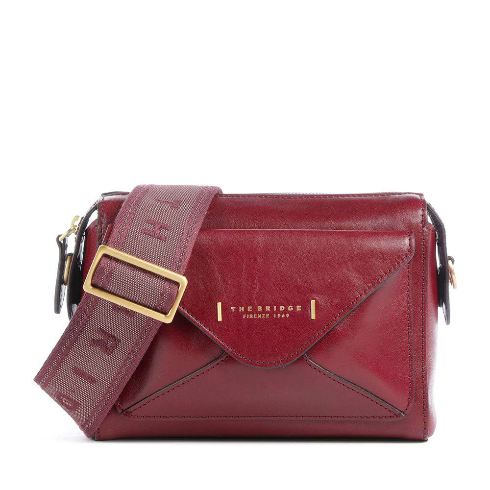 Borsa Donna a Tracolla THE BRIDGE linea Frida in Pelle Rosso Barolo
