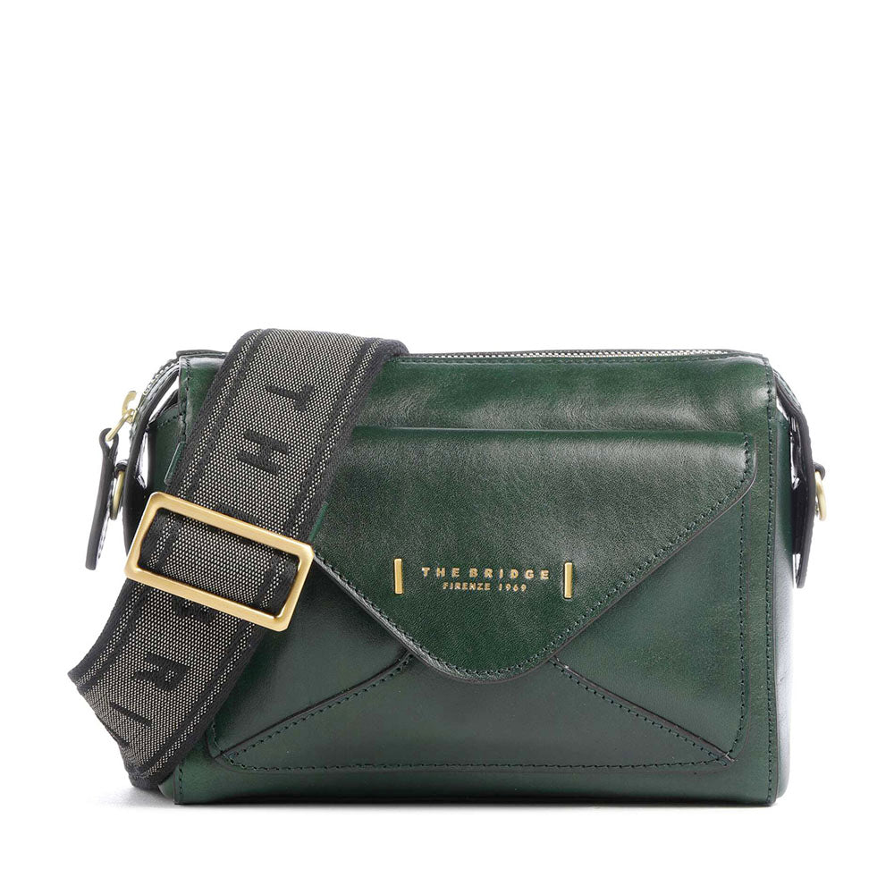 Borsa Donna a Tracolla THE BRIDGE linea Frida in Pelle Verde Pino
