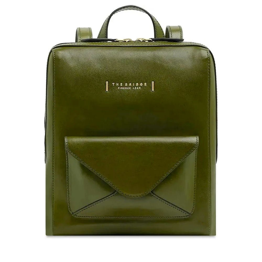Zaino Donna THE BRIDGE linea Frida in Pelle Verde Maggiorana