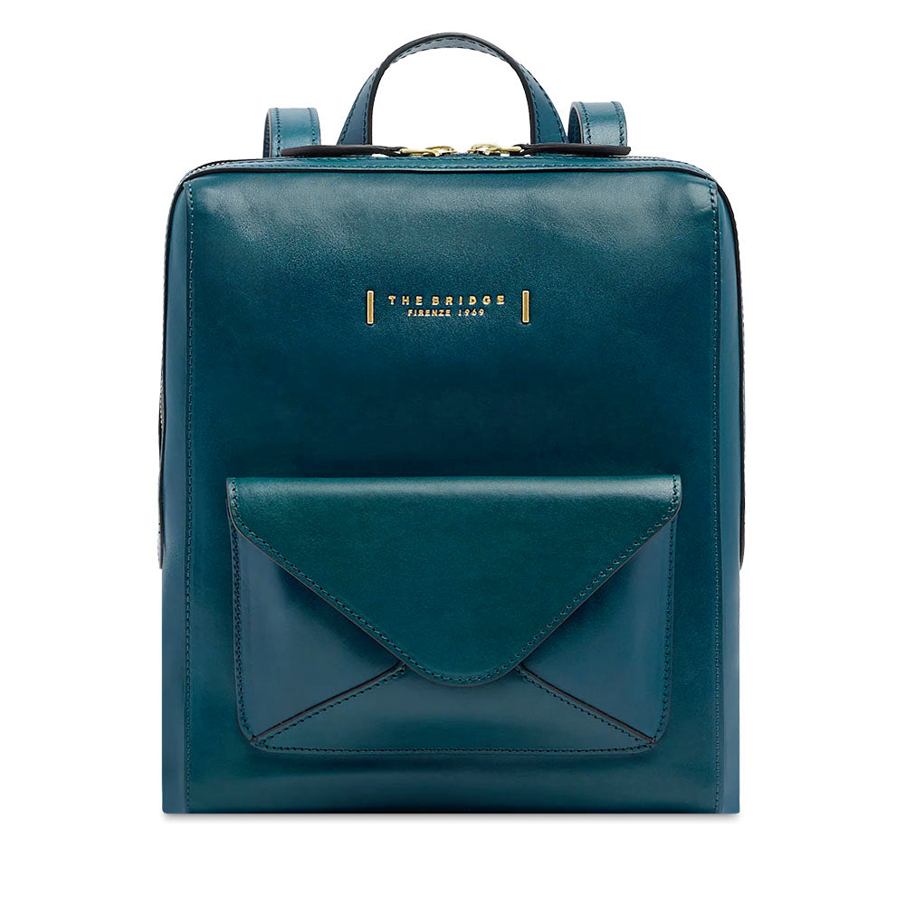 Zaino Donna THE BRIDGE linea Frida in Pelle Blu Pavone