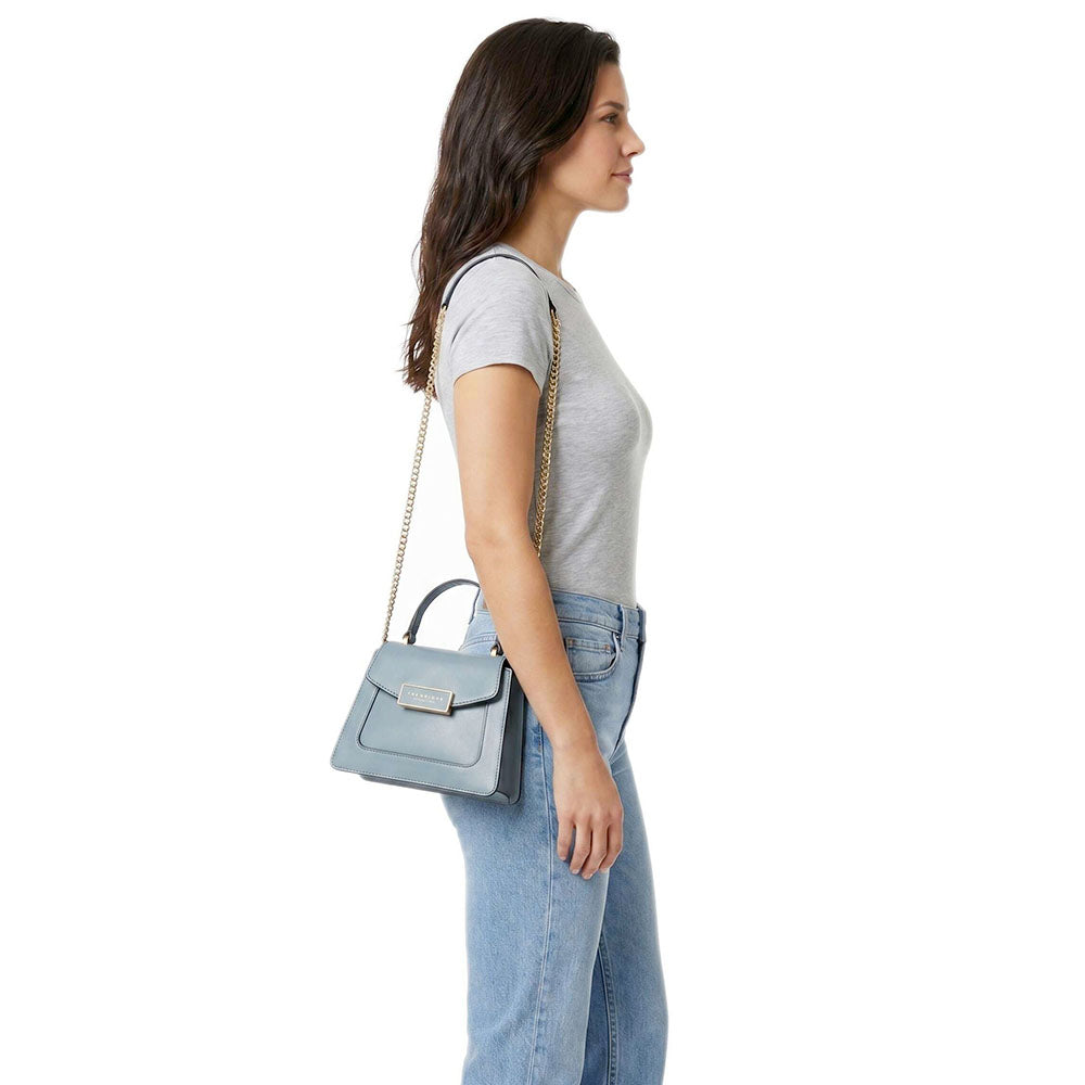 Borsa Donna a Mano THE BRIDGE linea Ginevra in Pelle Azzurra