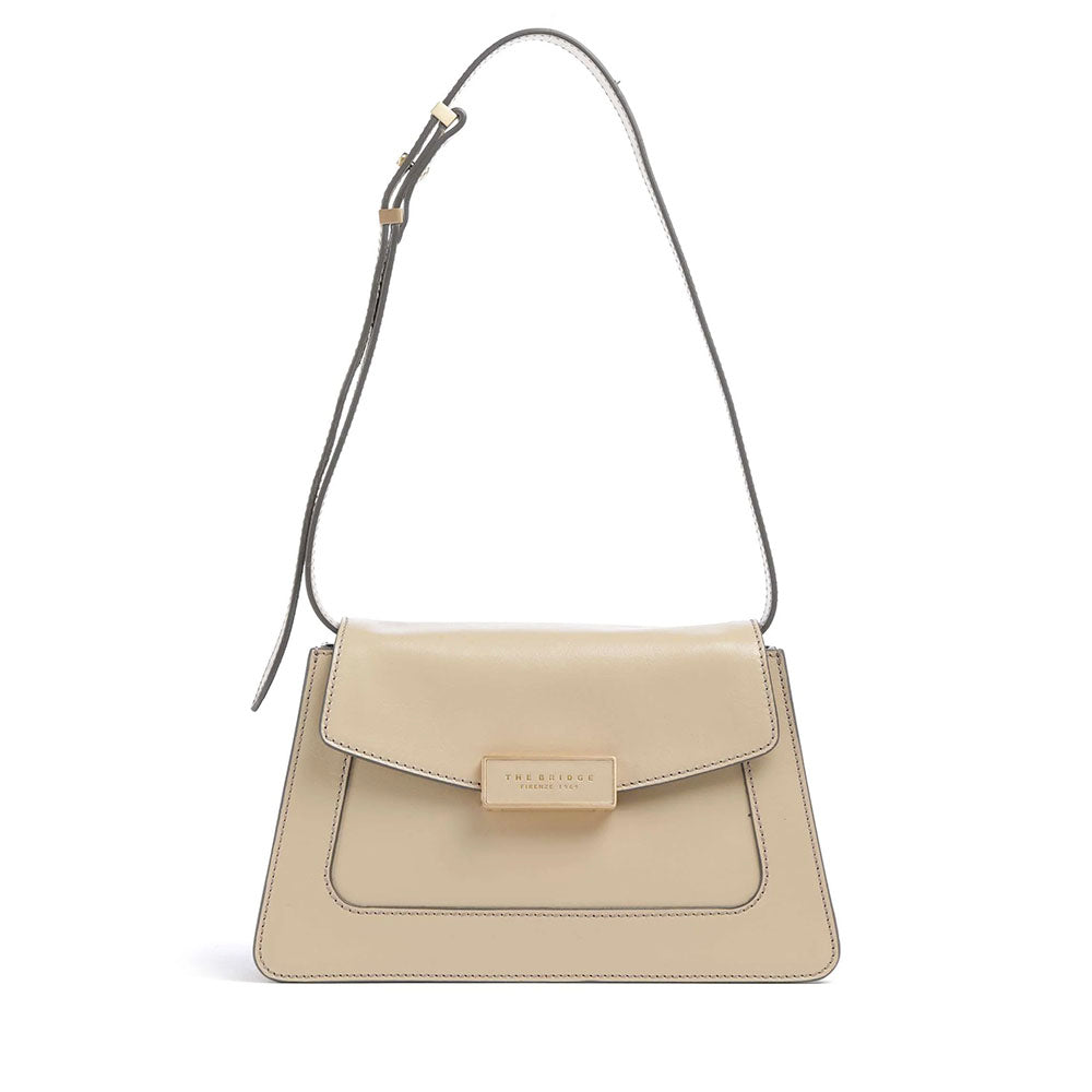 Borsa Donna a Spalla THE BRIDGE linea Ginevra in Pelle color Burro