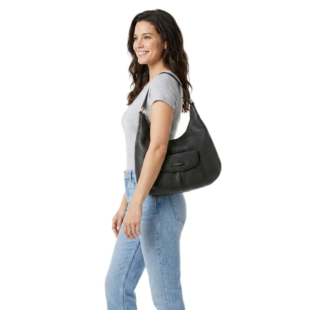 Hobo Bag Donna THE BRIDGE linea Martina in Pelle Nera