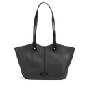 Women's Black Leather Tote Bag THE BRIDGE Martina