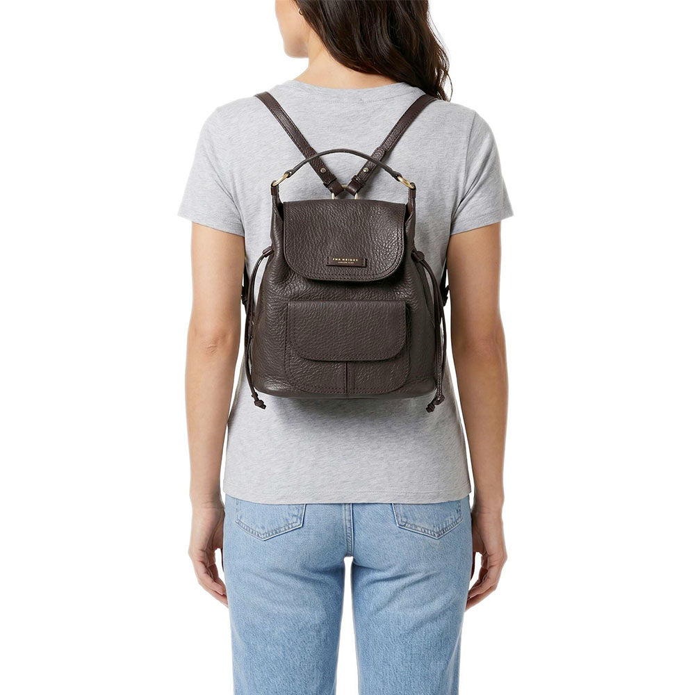 Zaino Donna con Pattina THE BRIDGE linea Martina in Pelle color Moka