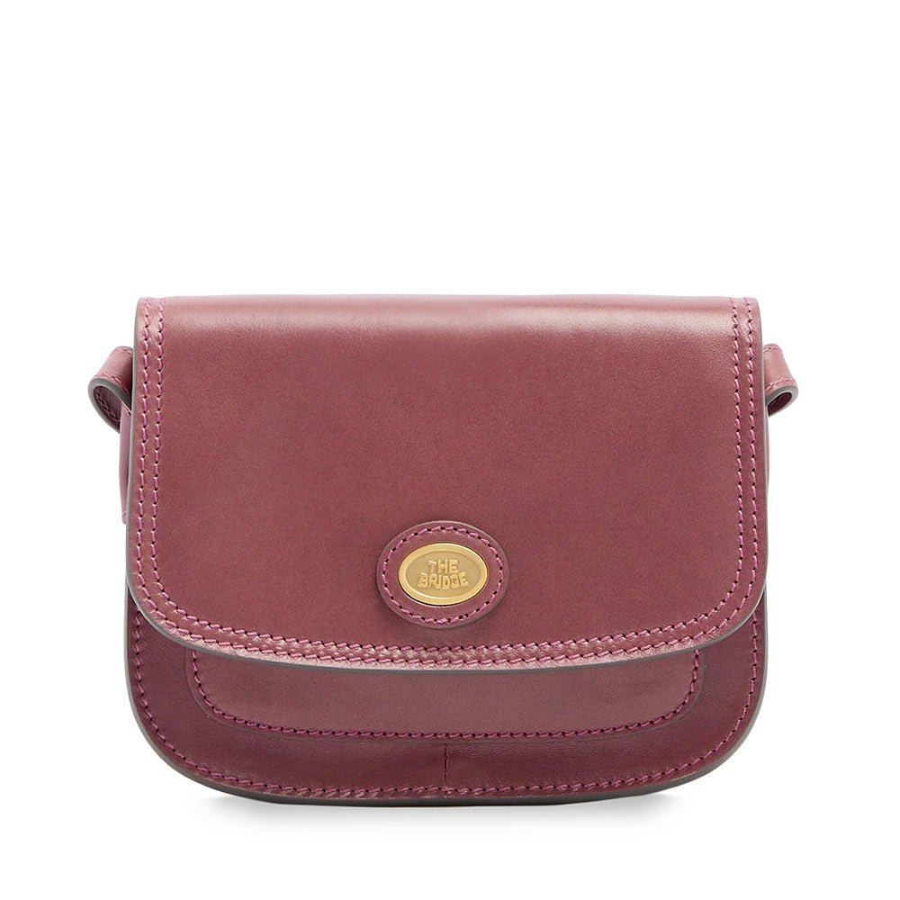 Borsa Donna a Tracolla Small THE BRIDGE linea Story in Pelle Viola Orchidea
