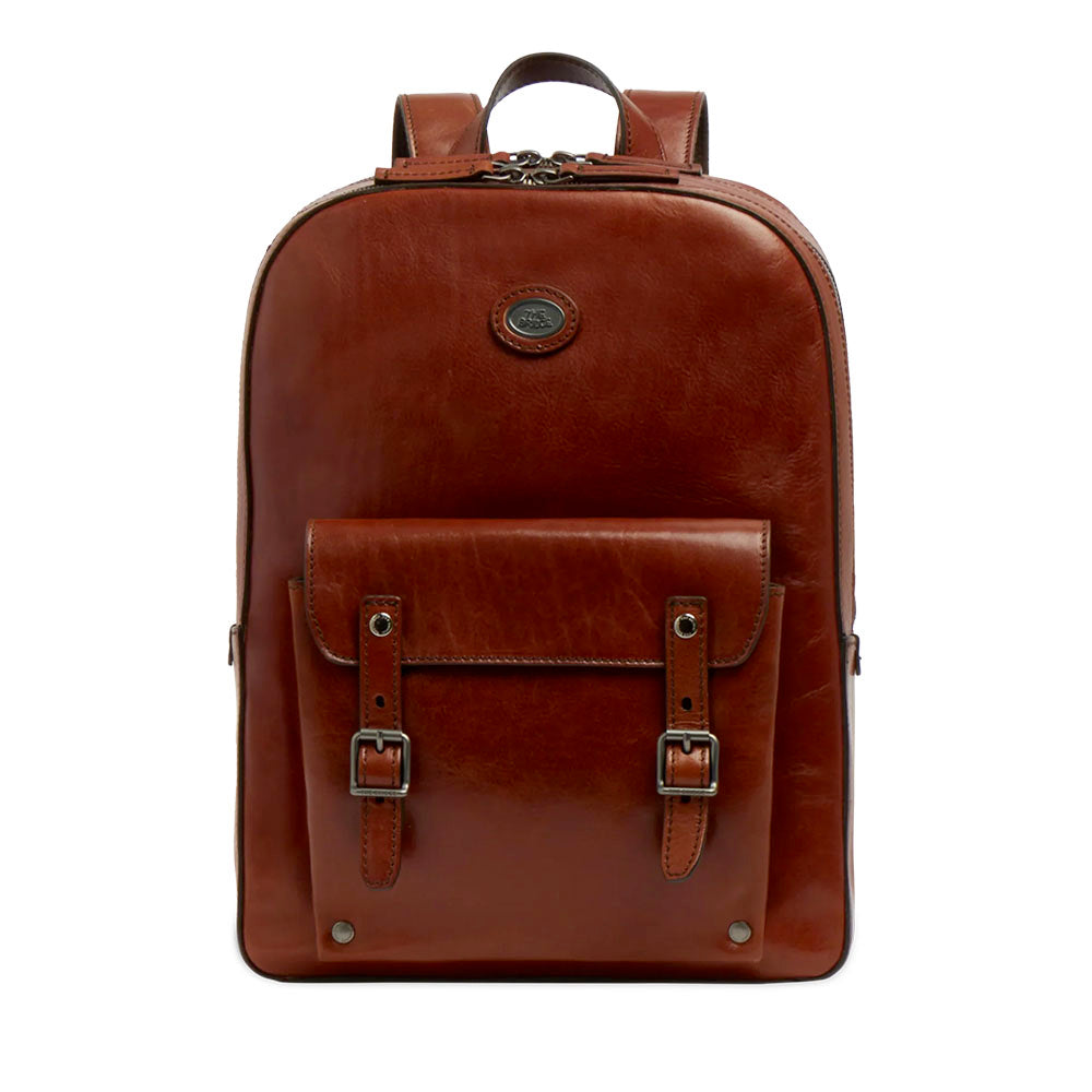Zaino Uomo Doppio Scomparto THE BRIDGE linea Galileo in Pelle Marrone