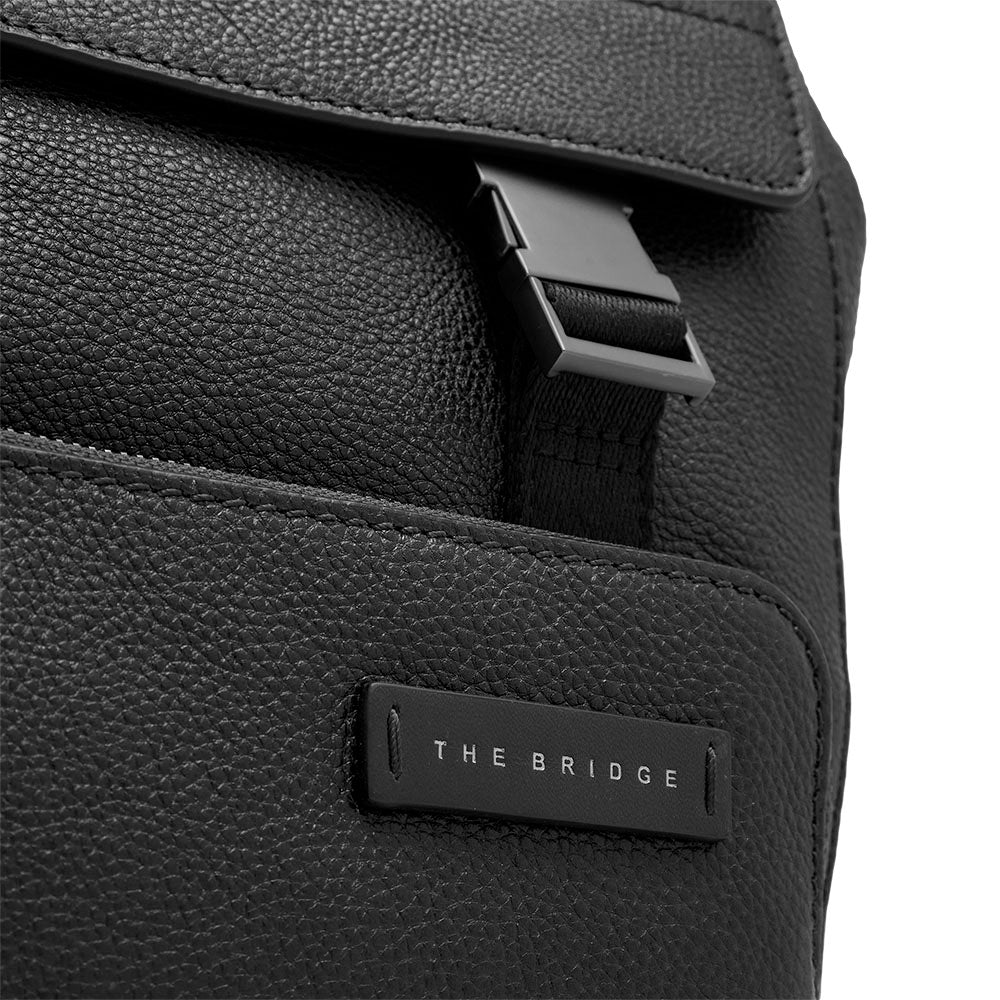 Zaino Uomo con Pattina THE BRIDGE linea Ludovico in Pelle Nera