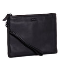Pochette Unisex GIANNI CONTI linea Lillie in Pelle Martellata Marrone Scuro