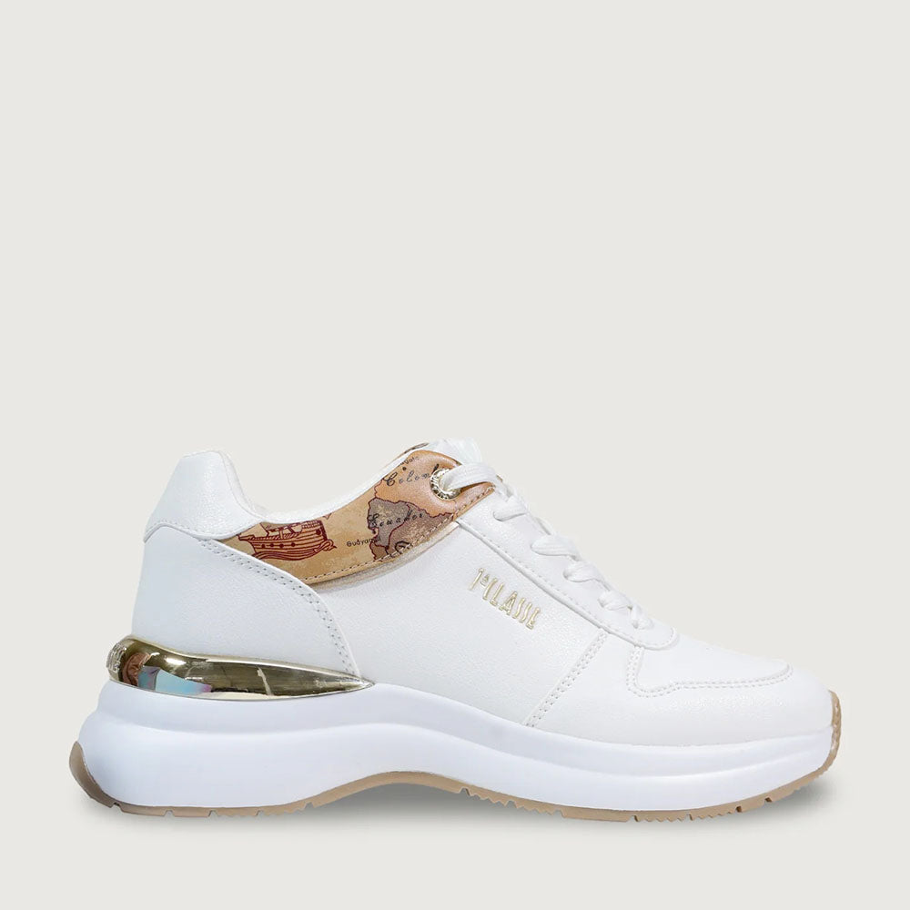 Sneakers Running 1A Classe Alviero Martini in Econappa Bianca con Inserto Geo Classic 2433