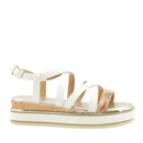Sandali Platform 1A Classe Alviero Martini in Eco Nappa Bianco Sporco 2484