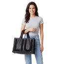 Tote Bag Donna LIU JO in Ecopelle con Logo in Fake Montone Nero