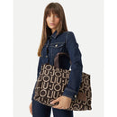 Tote Bag Donna LIU JO in Tessuto Jacquard Testa di Moro con Logo All Over