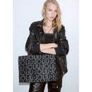 Tote Bag Donna LIU JO in Tessuto Jacquard Nero con Logo All Over