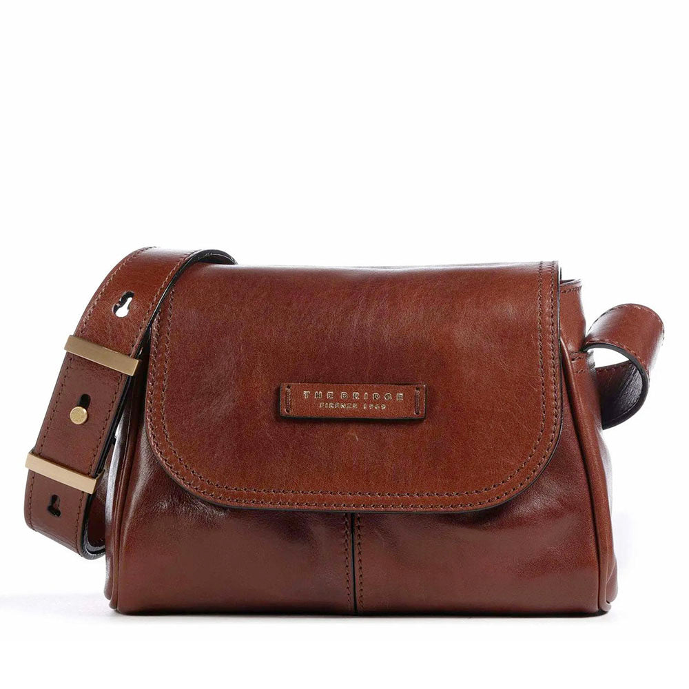 Borsa Donna a Tracolla THE BRIDGE linea Flora in Pelle Marrone