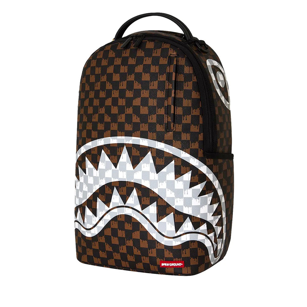 Zaino Unisex SPRAYGROUND stampa Brown and Cream Drip Check Shark